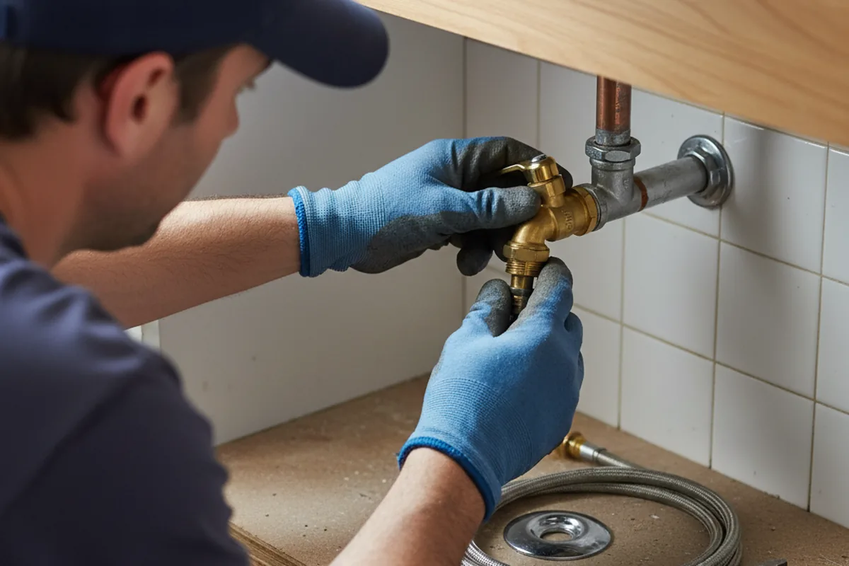 Shutoff valve and fitting work during Burst Pipe Repair in Hanover